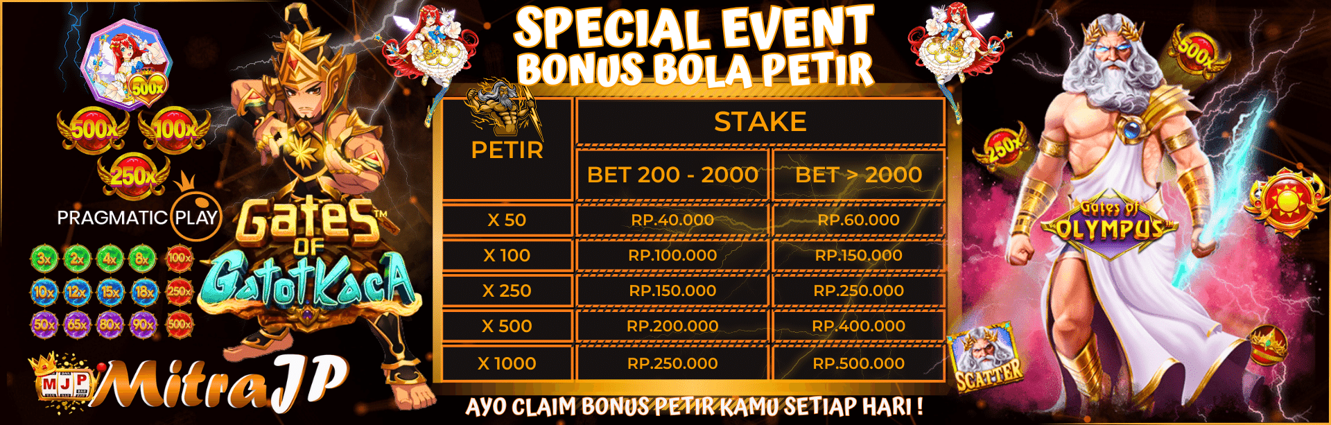 SPECIAL EVENT BONUS PERKALIAN PETIR X50 - X 1000